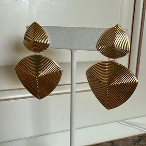 Sheila Fajl Gold Geometric Statement Earrings